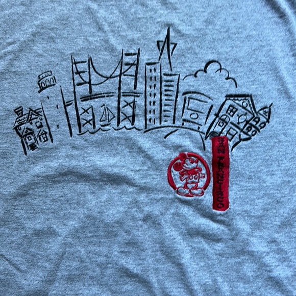 Vintage Disney Store San Francisco embroidered Mickey Mouse gray T-shirt XL 1999 - Picture 8 of 16